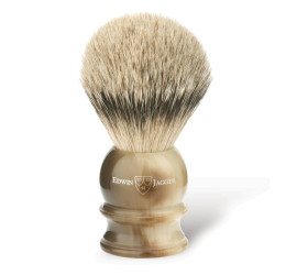 Edwin Jagger Imitation Light Horn Shaving Brush (Silver Tip)