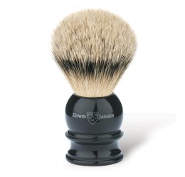 Edwin Jagger Black Shaving Brush (Silver Tip)