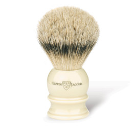 Edwin Jagger Imitation Ivory Shaving Brush (Silver Tip)