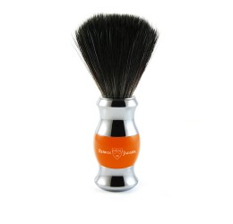 Edwin Jagger Orange & Chrome Shaving Brush (Black Synthetic)