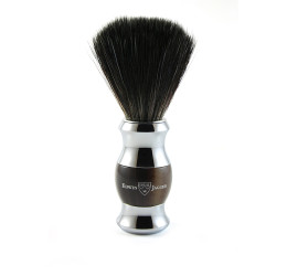 Edwin Jagger Imitation Horn & Chrome Shaving Brush (Black Synthetic)