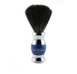 Edwin Jagger Blue & Chrome Shaving Brush (Black Synthetic) 