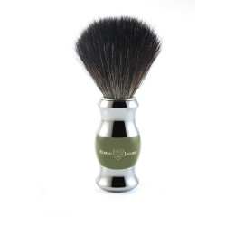 Edwin Jagger Green & Chrome Shaving Brush (Black Synthetic)