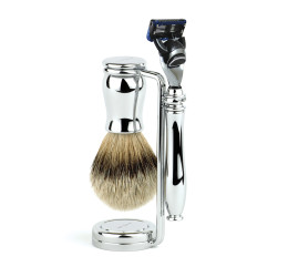 Edwin Jagger 3pc Chatsworth Chrome Set (Fusion) silver tip badger