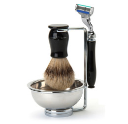 Edwin Jagger Gillette® Mach3® Razor Shaving Set Chatsworth Imitation Ebony 4pc