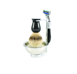 Edwin Jagger Gillette® Mach3® Razor Shaving Set Plaza Imitation Ebony 4pc