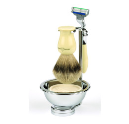 Edwin Jagger Gillette® Mach3® Razor Shaving Set Plaza Imitation Ivory 4pc