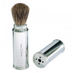 Edwin Jagger Nickel Travel Shaving Brush (Pure Badger)