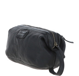 Ashwood Brompton Duff Gents Leather Wash Bag (Black) 