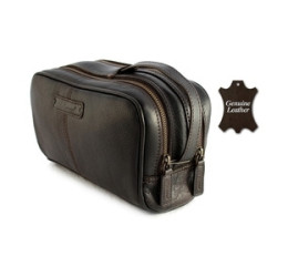 Ashwood Westminster Gents Leather Wash Bag (Brown)