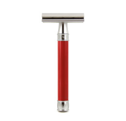 Edwin Jagger 3ONE6 Stainless Steel Red DE Safety Razor