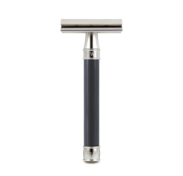 Edwin Jagger 3ONE6 Stainless Steel Grey-Blue DE Safety Razor