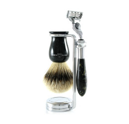 Edwin Jagger Gillette® Mach3® Razor Shaving Set Plaza Black Granite 3pc