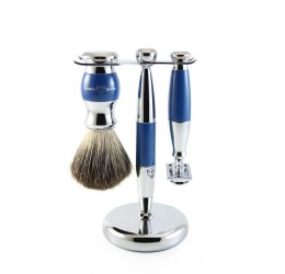 Edwin Jagger 3pc Blue & Chrome shaving set (DE)