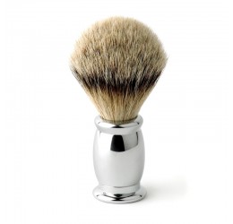 Edwin Jagger Bulbous Chrome Shaving Brush (Silver Tip)