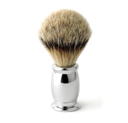 Edwin Jagger Bulbous Chrome Shaving Brush (Silver Tip)