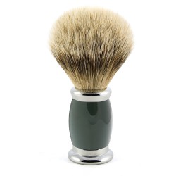 Edwin Jagger Green Bulbous Shaving Brush (Silver Tip Badger) 