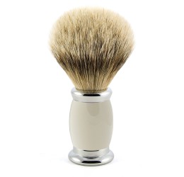Edwin Jagger Grey Bulbous Shaving Brush (Silver Tip Badger)