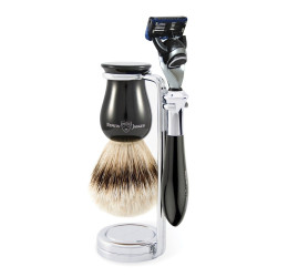 Edwin Jagger Gillette® Fusion® ProGlide® Razor Shaving Set Plaza Imitation Ebony 3pc