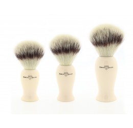 Edwin Jagger EJ107 Imitation Ivory Shaving Brush (Synthetic Silver Tip)