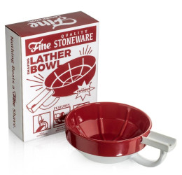 Fine Accoutrements Red and White Porcelain Shaving Lather Bowl