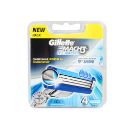 Gillette Mach3 Turbo Razor Blades - 4 Refills