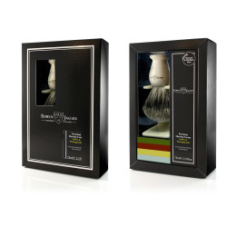 Edwin Jagger Imitation Ivory Shaving Brush and Cream Gift Set - Limes & Pomegranate