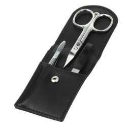 Hans Kniebes Leather Pocket Manicure Set (Black)