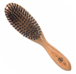 Kent Cherry Wood Hairbrush (Black Bristles)