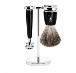 Muhle Rytmo Black Pure Badger DE Shaving Set