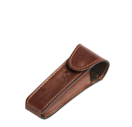 Muhle Travel Brown Leather Safety Razor Pouch