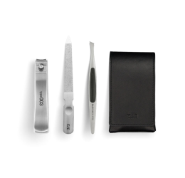 KAI Nail Set in Nappa Leather Case (Clippers, Nail File & Tweezers)