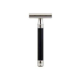 Edwin Jagger 3ONE6 Stainless Steel Black DE Safety Razor Front