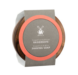 Muhle Grapefruit & Mint Shaving Soap in a Wooden Bowl 65g