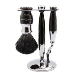 Edwin Jagger 37 Range 3pc Gillette® Mach3® Razor Shaving Set Black Marble (Black Synthetic)