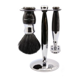 Edwin Jagger 37 Range 3pc DE Safety Razor Shaving Set Imitation Black Marble (Black Synthetic)