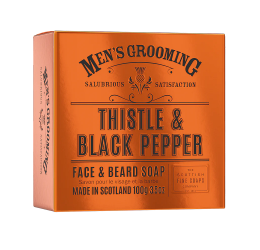 Scottish Fine Soaps Thistle & Black Pepper Face & Beard Soap Carton