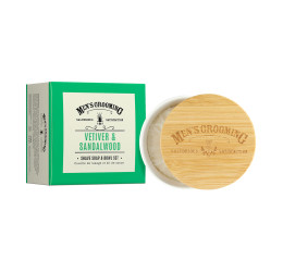 Scottish Fine Soaps Vetiver & Sandalwood Shave Soap & Bowl 100g