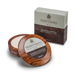 Truefitt & Hill Sandalwood Shaving Soap in Wooden Bowl 100g with packaging