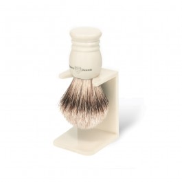 Edwin Jagger Imitation Ivory Super Badger Shaving Brush and Stand (Small)