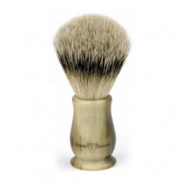 Edwin Jagger Chatsworth Imitation Light Horn Shaving Brush (Silver Tip)