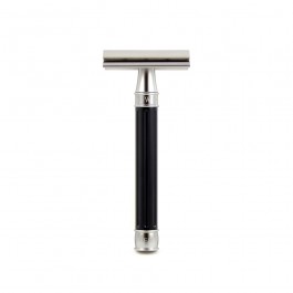 Edwin Jagger 3ONE6 Stainless Steel Black DE Safety Razor Front