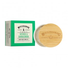 Scottish Fine Soaps Vetiver & Sandalwood Shave Soap & Bowl 100g