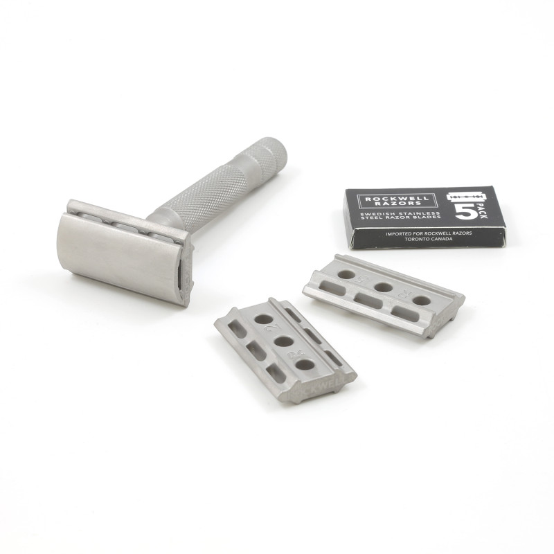 6 Guard Razor Rockwell 6S Double Edge Safety Razor Stainless Steel Adjustable
